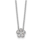 Lab-Grown Diamond Floral Necklace in 14K White Gold (1/4 ct. tw.), 18 Inch - Sophia Jewelers