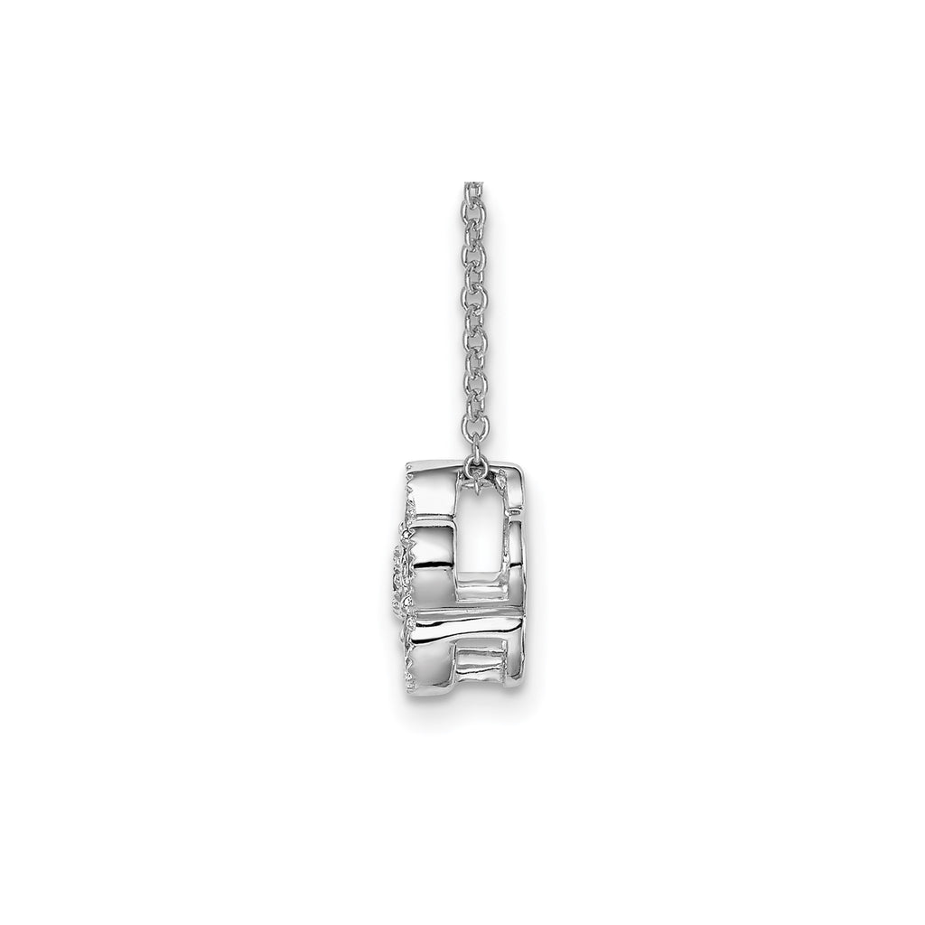 Lab-Grown Diamond Floral Necklace in 14K White Gold (1/2 ct. tw.), 18 Inch - Sophia Jewelers