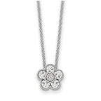 Lab-Grown Diamond Floral Necklace in 14K White Gold (1/2 ct. tw.), 18 Inch - Sophia Jewelers