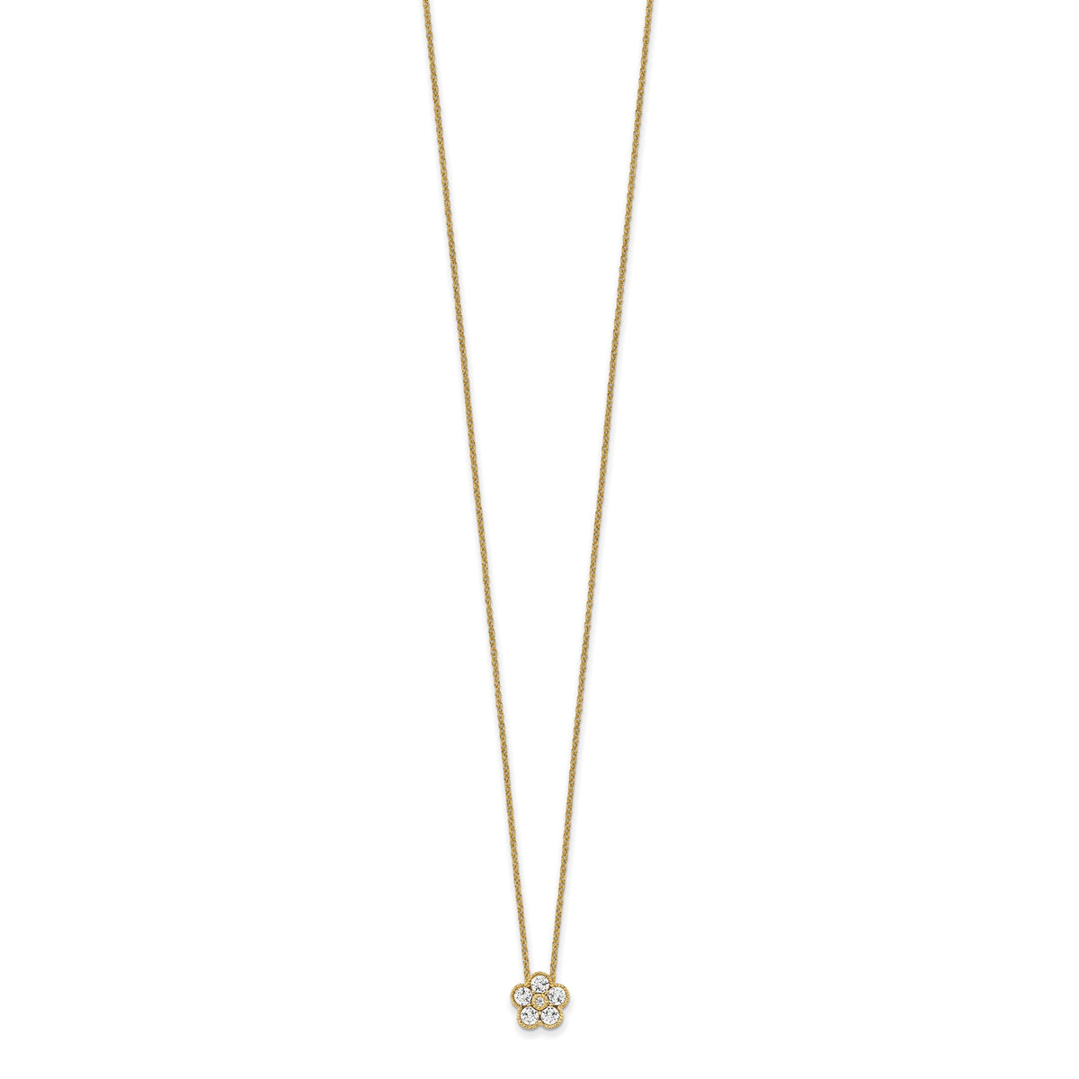 Lab-Grown Diamond Floral Necklace in 14K Yellow Gold (1/2 ct. tw.), 18 Inch - Sophia Jewelers
