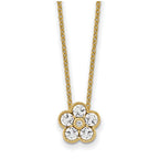 Lab-Grown Diamond Floral Necklace in 14K Yellow Gold (1/2 ct. tw.), 18 Inch - Sophia Jewelers