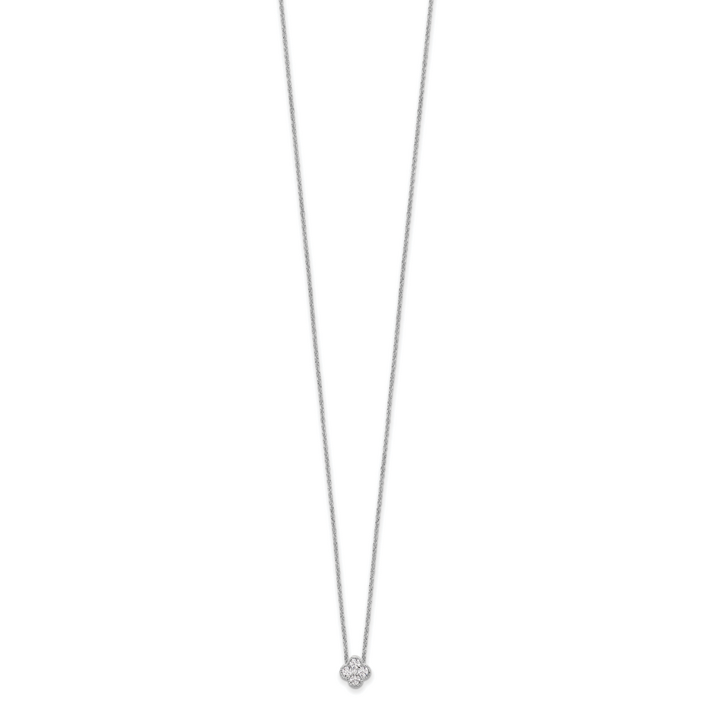 10k White Gold 1/4 carat Lab Grown Diamond VS/SI+ G+ Complete 18 inch Bloom Pendant Necklace