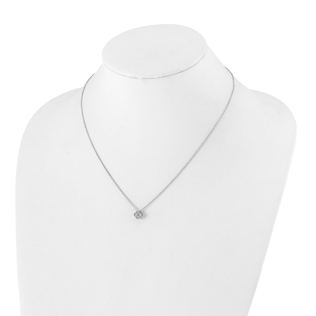 10k White Gold 1/4 carat Lab Grown Diamond VS/SI+ G+ Complete 18 inch Bloom Pendant Necklace