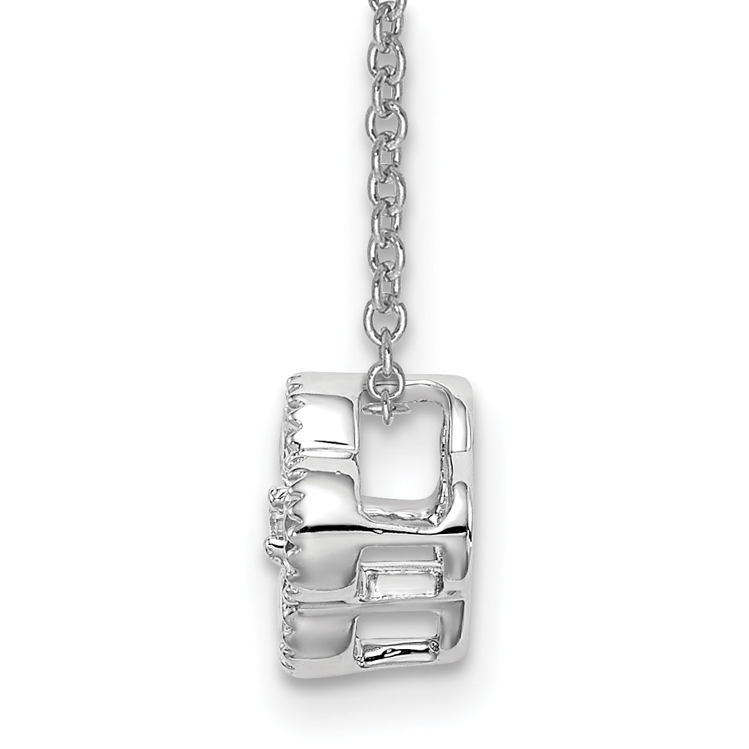 10k White Gold 1/4 carat Lab Grown Diamond VS/SI+ G+ Complete 18 inch Bloom Pendant Necklace