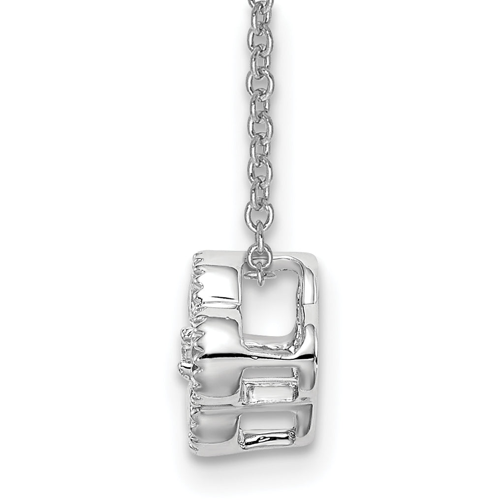 10k White Gold 1/4 carat Lab Grown Diamond VS/SI+ G+ Complete 18 inch Bloom Pendant Necklace