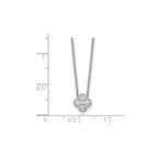 Lab-Grown Diamond Bloom Floral Necklace in 14K White Gold, 18mm (1/4 ct. tw.), 18 Inch - Sophia Jewelers