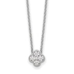 10k White Gold 1/4 carat Lab Grown Diamond VS/SI+ G+ Complete 18 inch Bloom Pendant Necklace