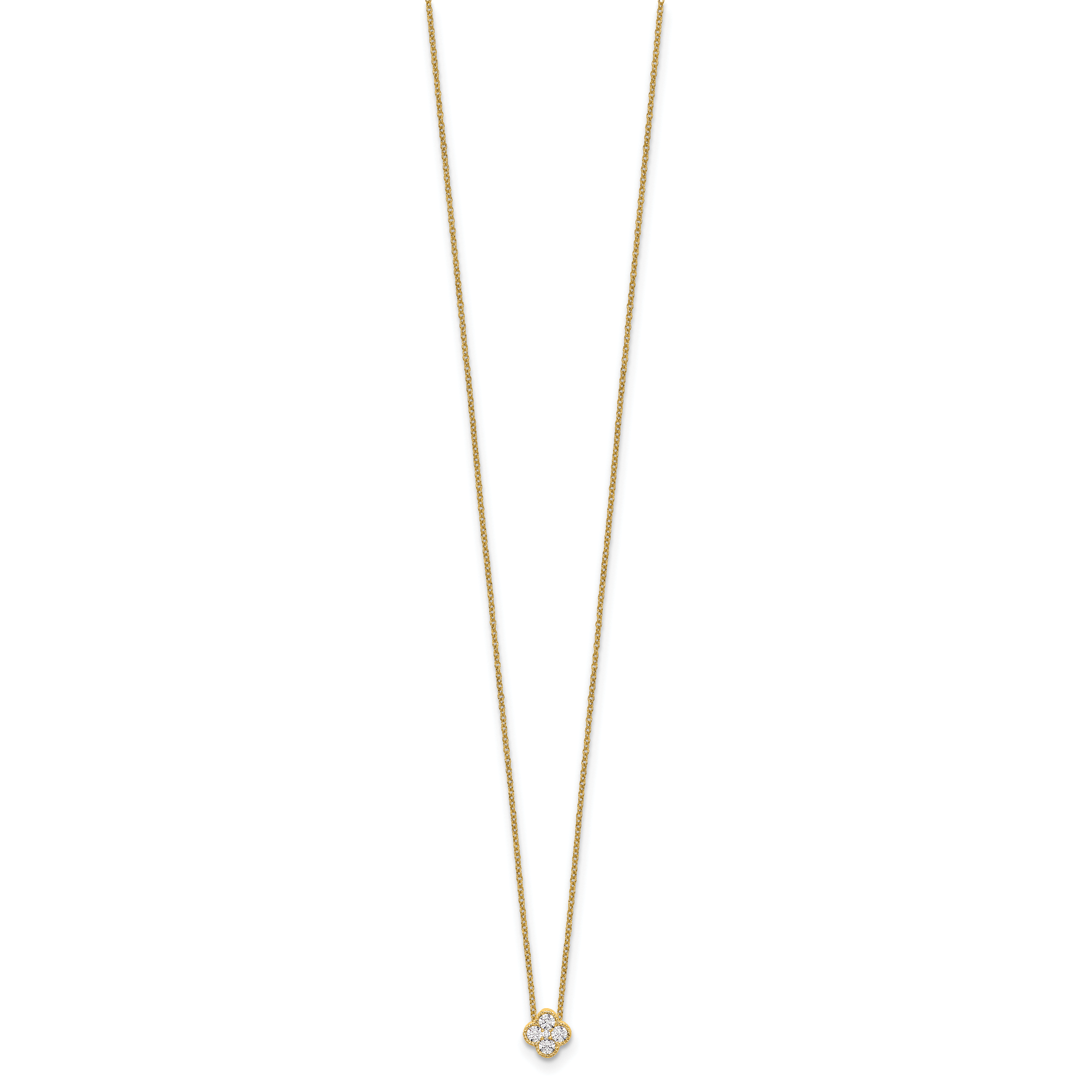 10k 1/4 carat Lab Grown Diamond VS/SI+ G+ Complete 18 inch Bloom Pendant Necklace Secondary image