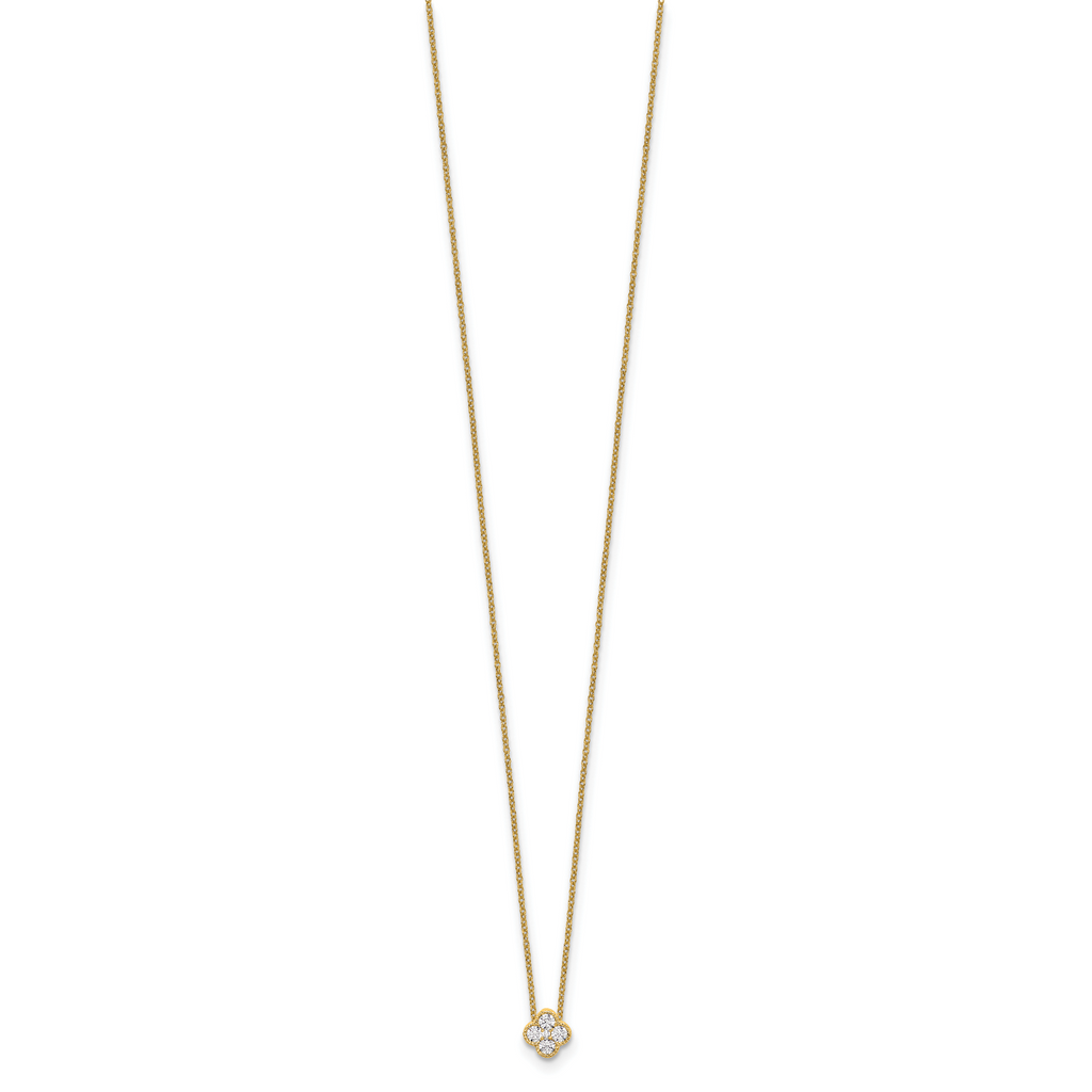 10k 1/4 carat Lab Grown Diamond VS/SI+ G+ Complete 18 inch Bloom Pendant Necklace