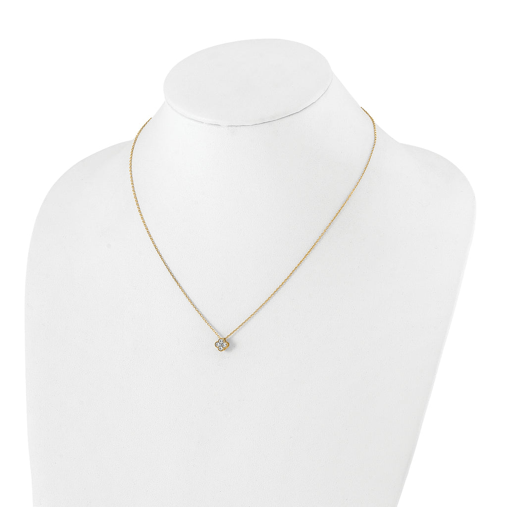 10k 1/4 carat Lab Grown Diamond VS/SI+ G+ Complete 18 inch Bloom Pendant Necklace