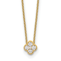 14k 1/4 carat Lab Grown Diamond VS/SI+ G+ Complete 18 inch Bloom Pendant Necklace