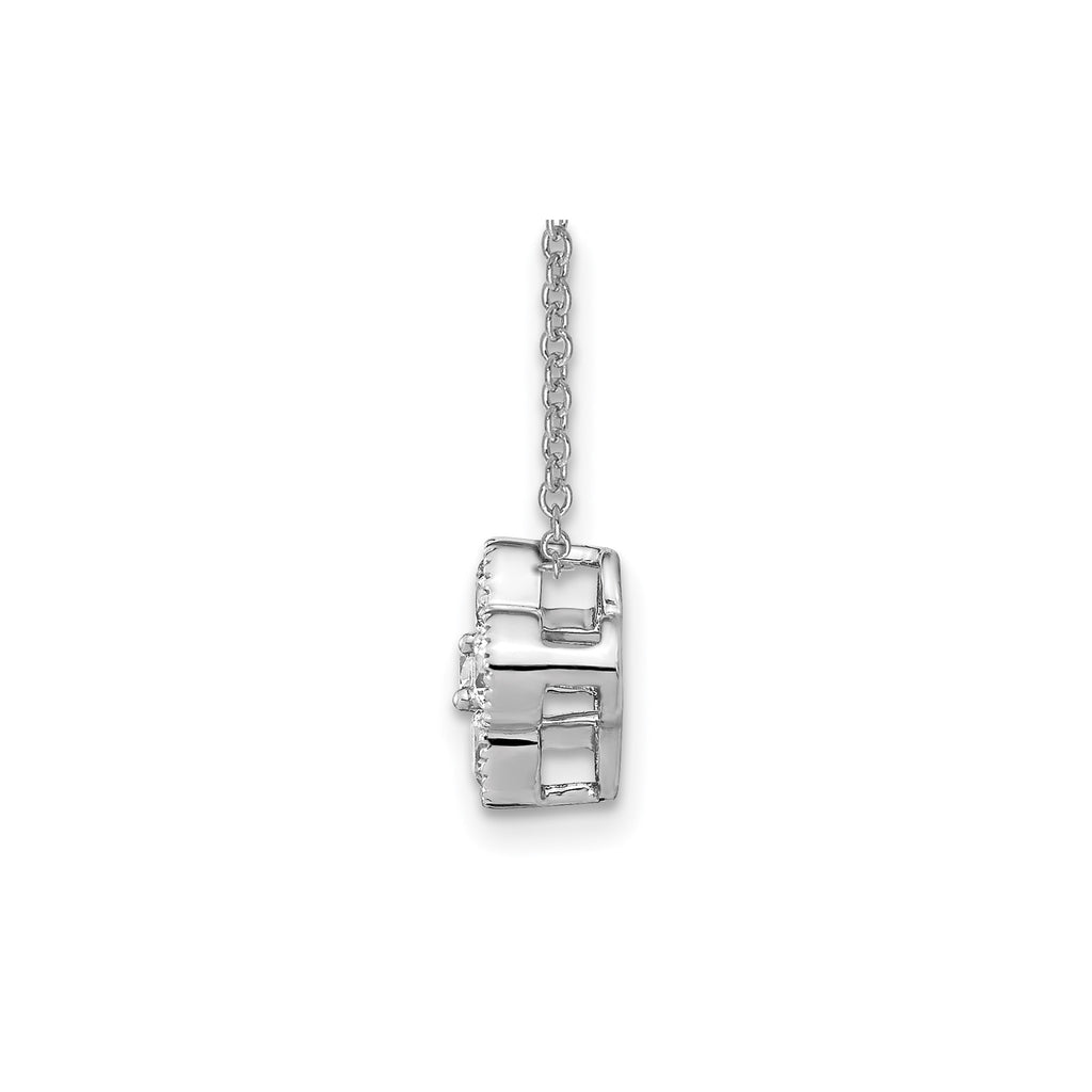 Lab-Grown Diamond Bloom Floral Necklace in 14K White Gold (1/2 ct. tw.), 18 Inch - Sophia Jewelers