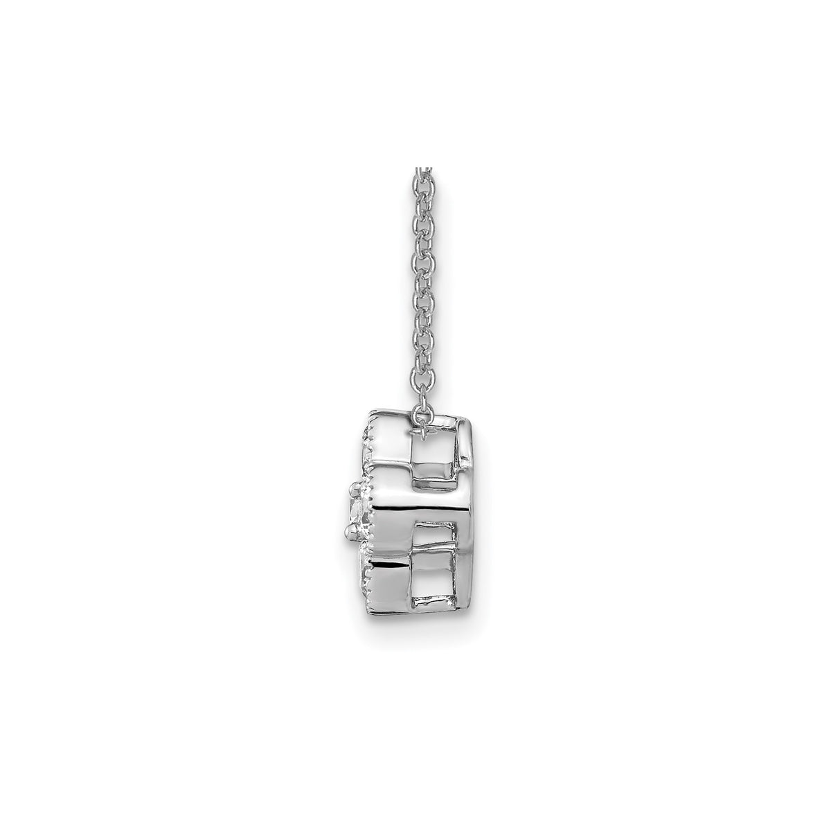 Lab-Grown Diamond Bloom Floral Necklace in 14K White Gold (1/2 ct. tw.), 18 Inch - Sophia Jewelers