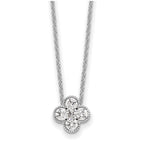 Lab-Grown Diamond Bloom Floral Necklace in 14K White Gold (1/2 ct. tw.), 18 Inch - Sophia Jewelers