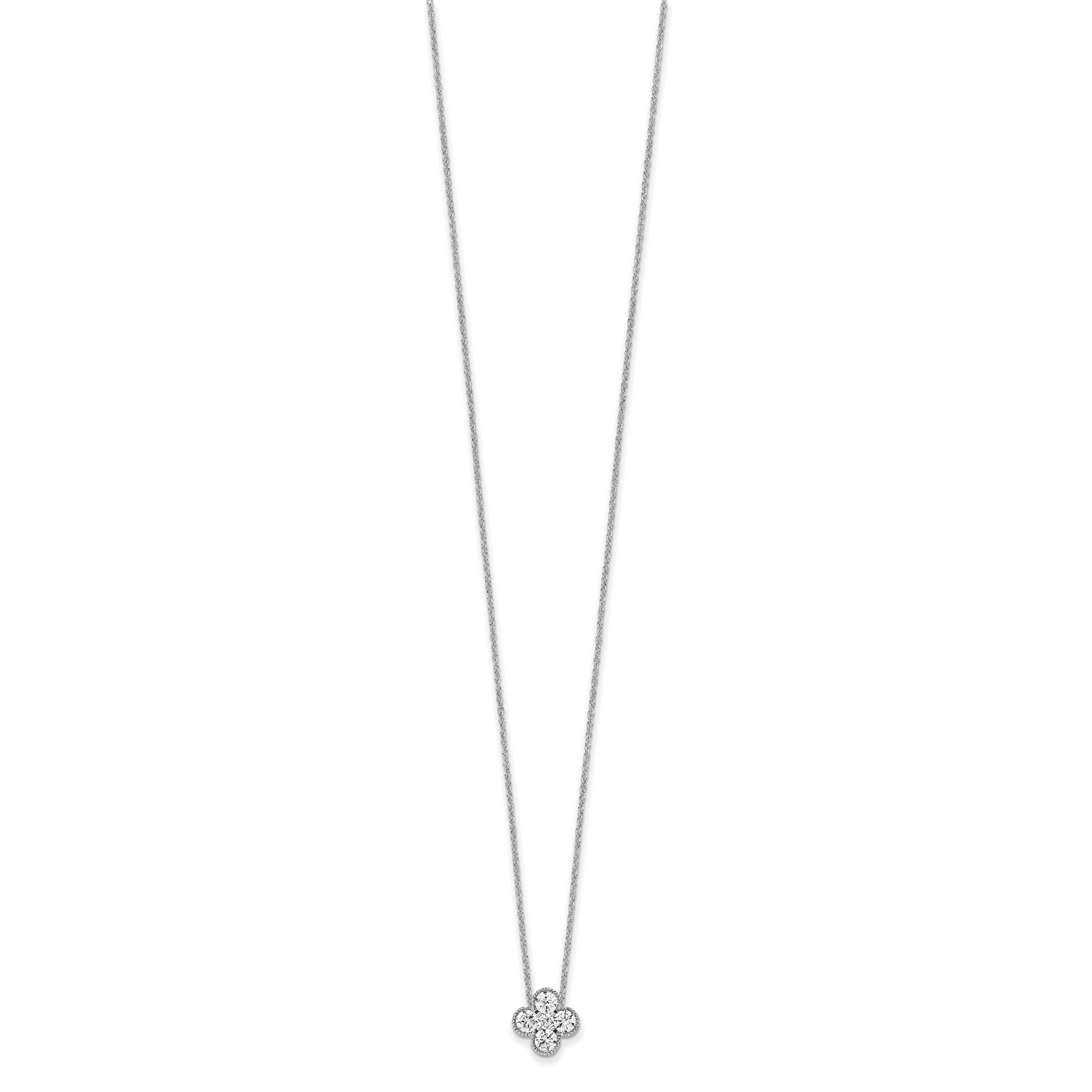 Lab-Grown Diamond Bloom Floral Necklace in 14K White Gold (3/4 ct. tw.), 18 Inch Secondary image