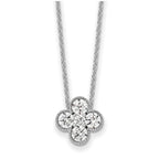 Lab-Grown Diamond Bloom Floral Necklace in 14K White Gold (3/4 ct. tw.), 18 Inch - Sophia Jewelers
