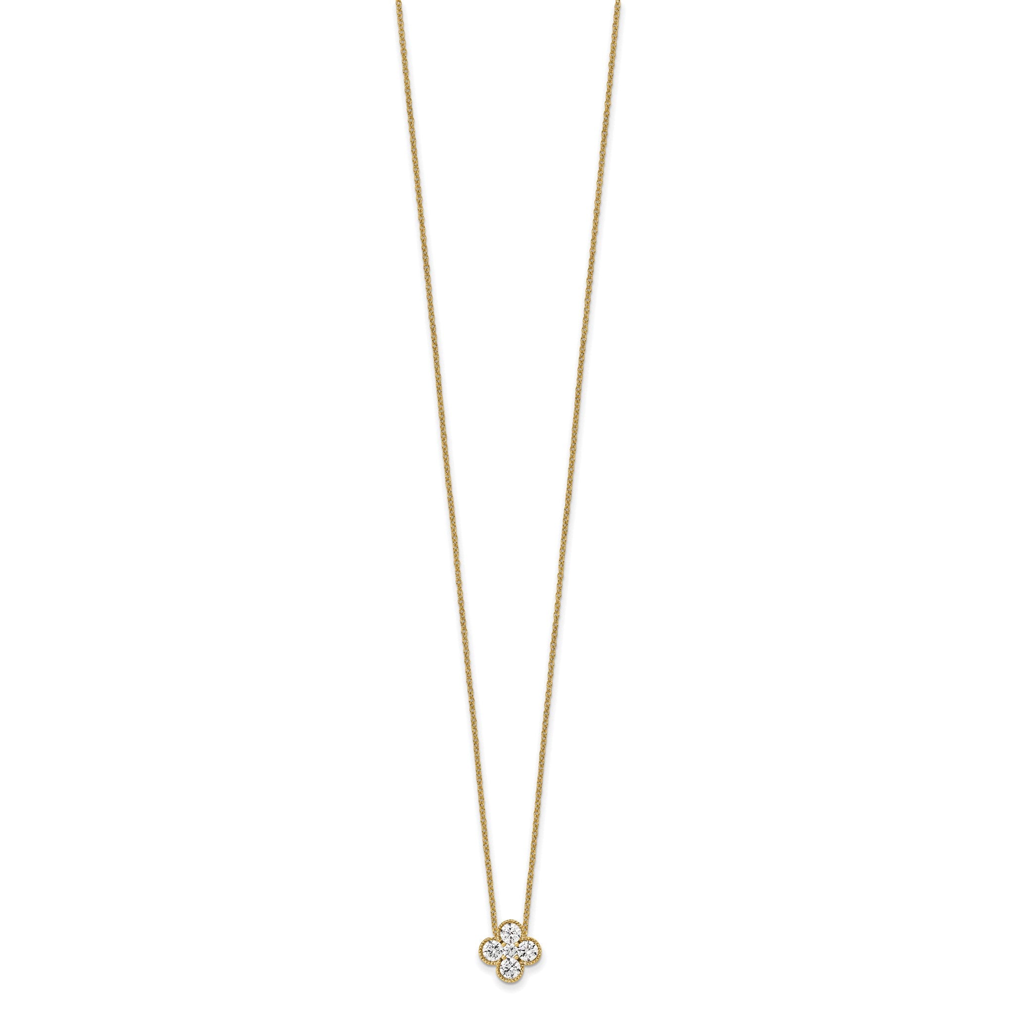 Lab-Grown Diamond Floral Necklace in 14K Yellow Gold (3/4 ct. tw.), 18 Inch Secondary image