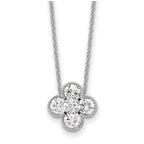 Lab-Grown Diamond Bloom Floral Necklace in 14K White Gold (1 ct. tw.), 18 Inch - Sophia Jewelers