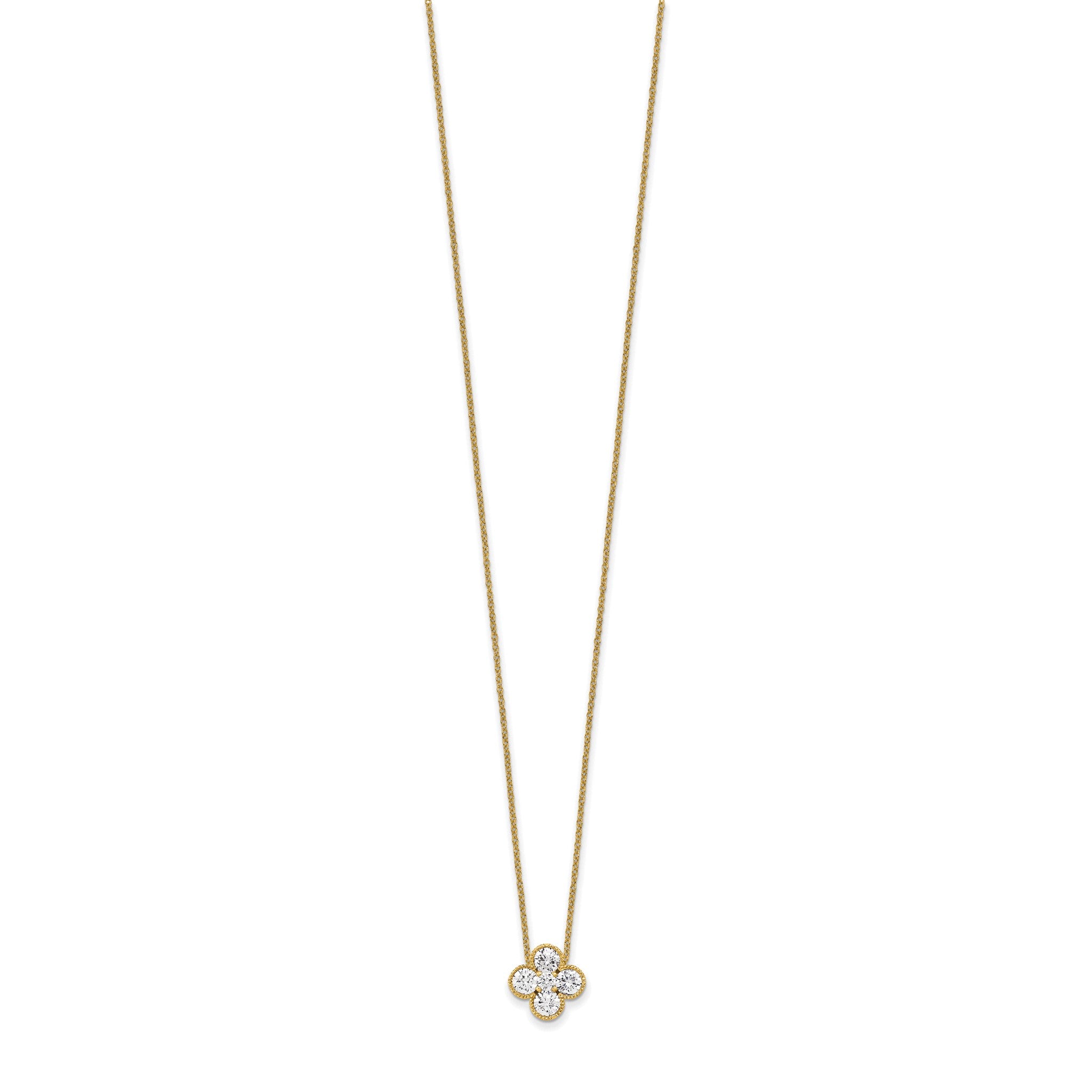 Lab-Grown Diamond Bloom Floral Necklace in 14K Yellow Gold (1 ct. tw.), 18 Inch Secondary image