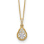 10k 1/2 carat Lab Grown Diamond VS/SI+ G+ Complete 18 inch Teardrop Pendant Necklace