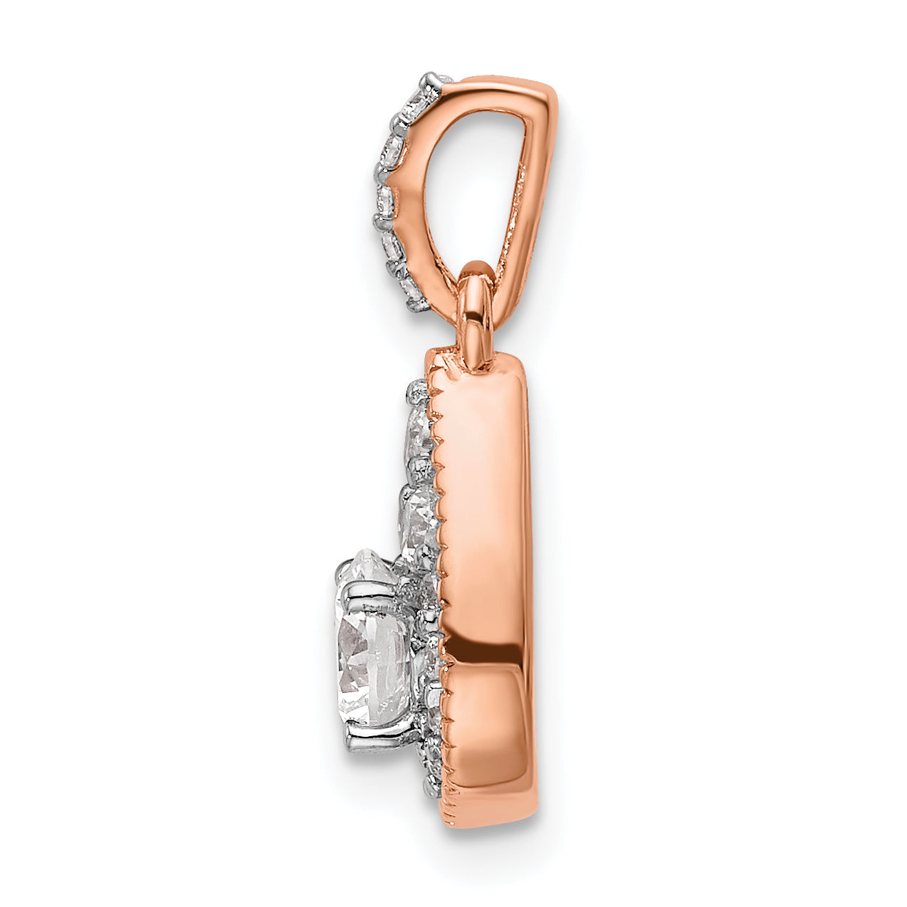 14k Rose Gold 1/2 carat Lab Grown Diamond VS/SI+ G+ Complete Teardrop Dangle Pendant Secondary image