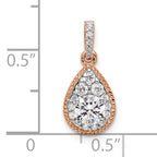 14k Rose Gold 1/2 carat Lab Grown Diamond VS/SI+ G+ Complete Teardrop Dangle Pendant