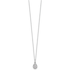 14k White Gold 1/2 carat Lab Grown Diamond VS/SI+ G+ Complete 18 inch Teardrop Pendant Necklace