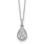 14k White Gold 1/2 carat Lab Grown Diamond VS/SI+ G+ Complete 18 inch Teardrop Pendant Necklace