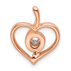 14k Rose Gold 1/10 carat Lab Grown Diamond VS/SI+ G+ Complete Bezel Open Heart Pendant