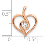 14k Rose Gold 1/10 carat Lab Grown Diamond VS/SI+ G+ Complete Bezel Open Heart Pendant