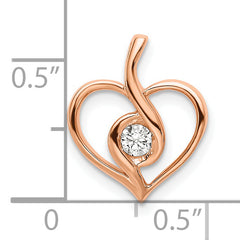 14k Rose Gold 1/10 carat Lab Grown Diamond VS/SI+ G+ Complete Bezel Open Heart Pendant