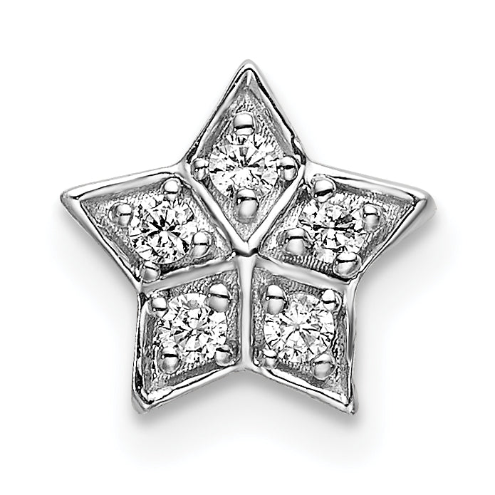 14k White Gold Diamond Star Chain Slide Pendant Main image
