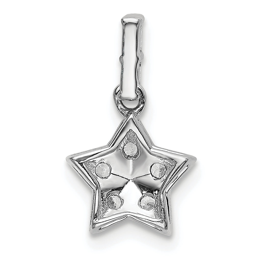 14k White Gold Diamond Star Pendant