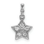 14k White Gold Diamond Star Pendant