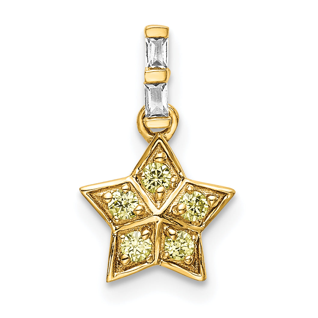 14k Diamond and Yellow Sapphire Star Pendant Main image