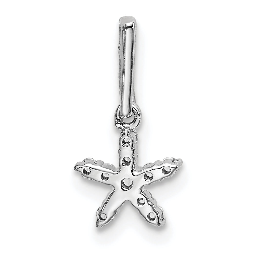 14k White Gold Diamond Star Pendant