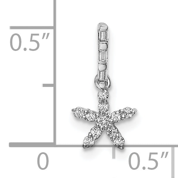14k White Gold Diamond Star Pendant