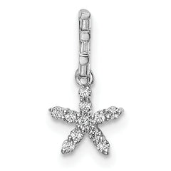 14k White Gold Diamond Star Pendant