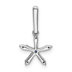 14k White Gold Blue Sapphire and Diamond Star Pendant