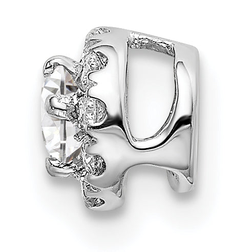 14k White Gold 1/4 carat Lab Grown Diamond VS/SI+ G+ Round Halo Chain Slide Pendant Secondary image