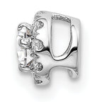 14k White Gold 1/4 carat Lab Grown Diamond VS/SI+ G+ Round Halo Chain Slide Pendant