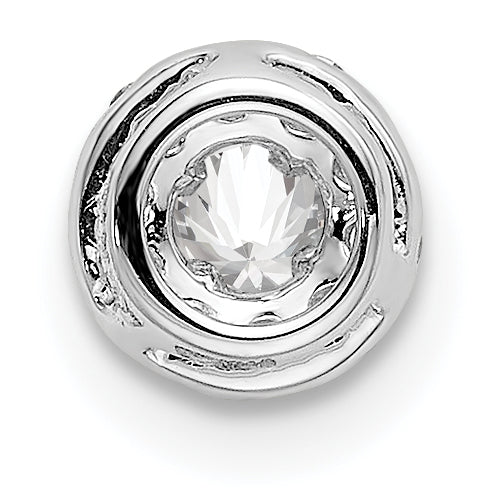 14k White Gold 1/4 carat Lab Grown Diamond VS/SI+ G+ Round Halo Chain Slide Pendant