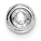 14k White Gold 1/4 carat Lab Grown Diamond VS/SI+ G+ Round Halo Chain Slide Pendant