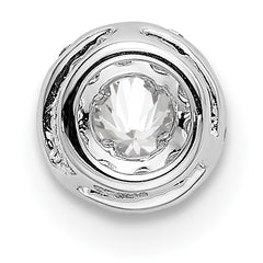 14k White Gold 1/4 carat Lab Grown Diamond VS/SI+ G+ Round Halo Chain Slide Pendant