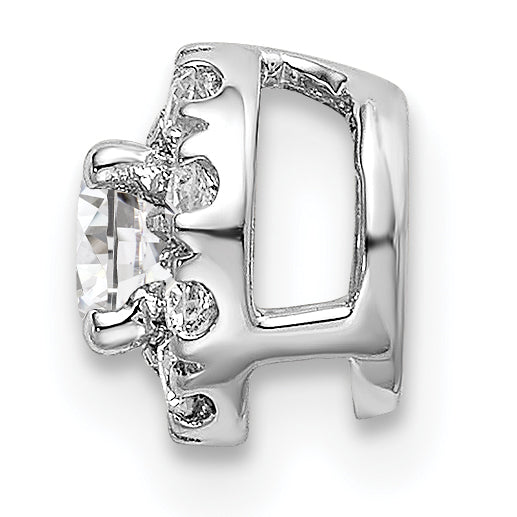 14k White Gold 1/3 carat Lab Grown Diamond VS/SI+ G+ Round Halo Chain Slide Pendant