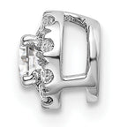 14k White Gold 1/3 carat Lab Grown Diamond VS/SI+ G+ Round Halo Chain Slide Pendant