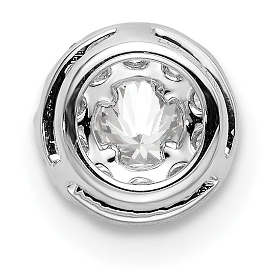 14k White Gold 1/3 carat Lab Grown Diamond VS/SI+ G+ Round Halo Chain Slide Pendant
