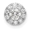 14k White Gold 1/3 carat Lab Grown Diamond VS/SI+ G+ Round Halo Chain Slide Pendant