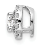 14k White Gold 1/2 carat Lab Grown Diamond VS/SI+ G+ Round Halo Chain Slide Pendant