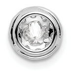 14k White Gold 1/2 carat Lab Grown Diamond VS/SI+ G+ Round Halo Chain Slide Pendant